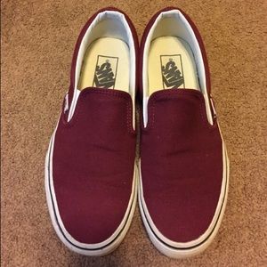 Maroon slip on vans